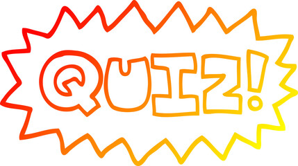 warm gradient line drawing cartoon quiz sign