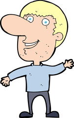 cartoon waving man