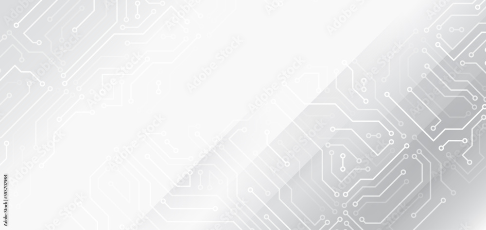 Aufkleber Abstract modern digital science technology futuristic circuit board. Cyber connection on the white background. Hi-tech communication design. Electronic vector illustration.