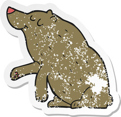 retro distressed sticker of a cartoon bear
