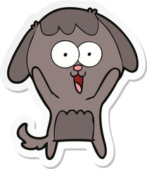 sticker of a cute cartoon dog