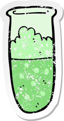 retro distressed sticker of a cartoon test tube