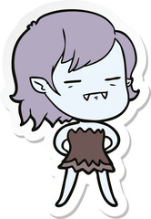 sticker of a cartoon undead vampire girl