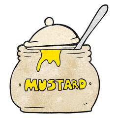 textured cartoon mustard pot