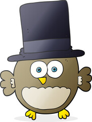 cartoon owl in top hat
