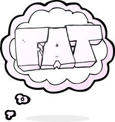 thought bubble cartoon FAT symbol