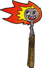 cartoon doodle burnt match