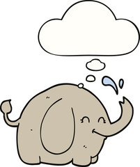 cartoon elephant and thought bubble