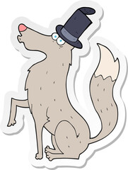 sticker of a cartoon wolf