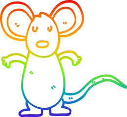 rainbow gradient line drawing cartoon mouse