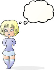 thought bubble cartoon happy woman