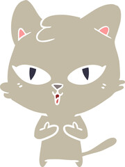 flat color style cartoon cat
