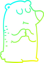 cold gradient line drawing cartoon polar bear