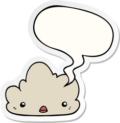 cute cartoon cloud and speech bubble sticker
