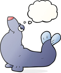thought bubble cartoon proud seal