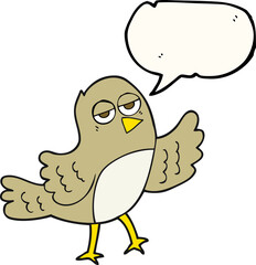 speech bubble cartoon bird