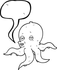 speech bubble cartoon octopus