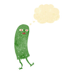 cartoon funny ghost with thought bubble