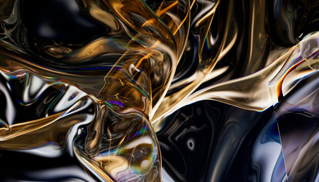 3d glass of abstract shape