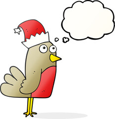 thought bubble cartoon christmas robin