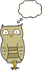 thought bubble cartoon owl