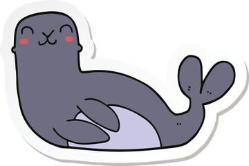sticker of a cartoon seal