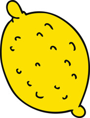 quirky hand drawn cartoon lemon