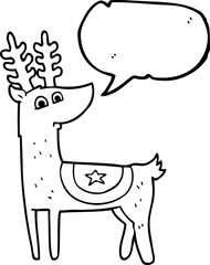 speech bubble cartoon reindeer
