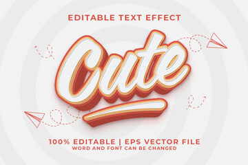 Cute 3d Editable Text Effect Cartoon Comic Style Premium Vector