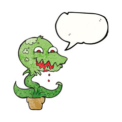 texture speech bubble cartoon monster plant