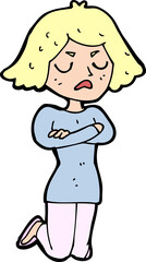 cartoon annoyed woman