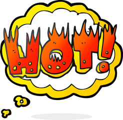 thought bubble cartoon hot symbol
