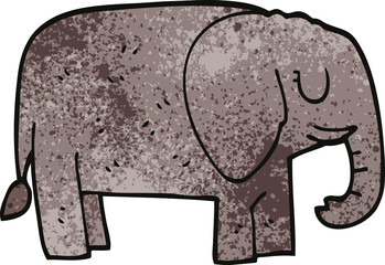 cartoon doodle elephant standing still