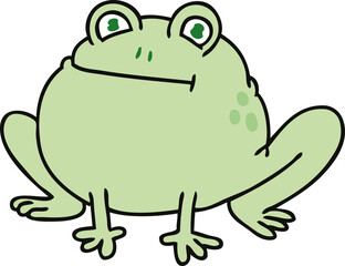 quirky hand drawn cartoon frog