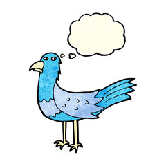 cartoon bird with thought bubble