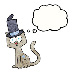 thought bubble textured cartoon cat
