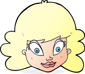 cartoon happy female face