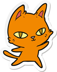 sticker of a cartoon cat staring