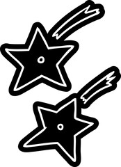 cartoon icon drawing of ninja throwing stars