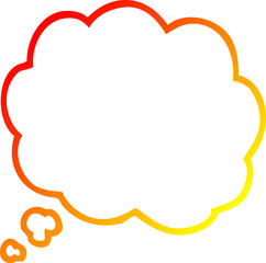 warm gradient line drawing cartoon thought bubble