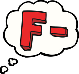 thought bubble cartoon F grade