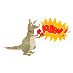 retro cartoon boxing kangaroo