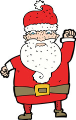 cartoon angry santa claus