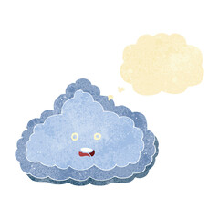 cartoon cloud with thought bubble