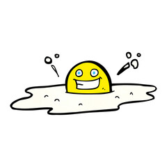 happy cartoon fried egg