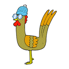 cartoon chicken wearing disguise