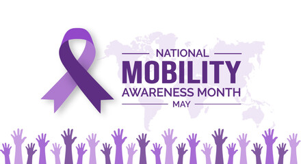 Mobility Awareness Month background or banner design template celebrated in may