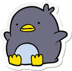 sticker of a cute cartoon penguin