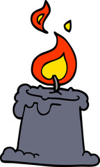 cartoon doodle lit candle