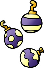 cartoon doodle xmas baubles